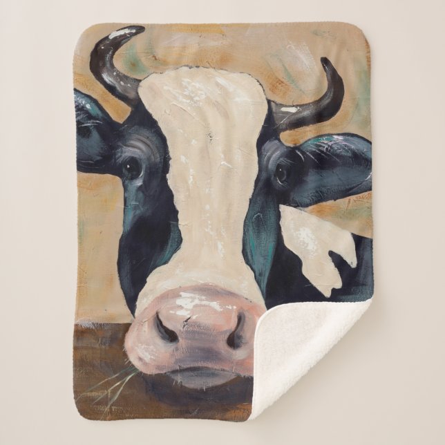 Farm Life - Gunther the Cow Sherpa Blanket (Front)