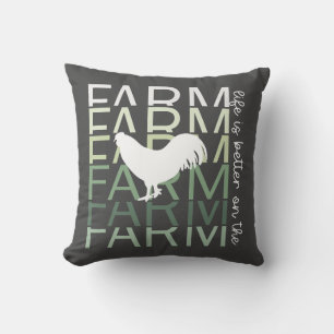 Farm Life Is The Best Life with Rooster Throw Pillow