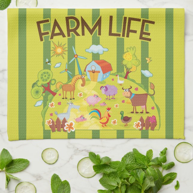 Farm Life Kitchen Towel (Folded)
