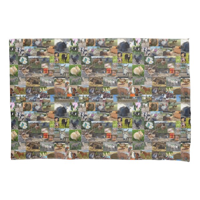 Farm Life Photo Collage,   Pillow Case (Front)