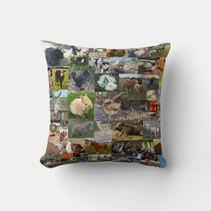 Farm Life Photo Collage,   Throw Pillow