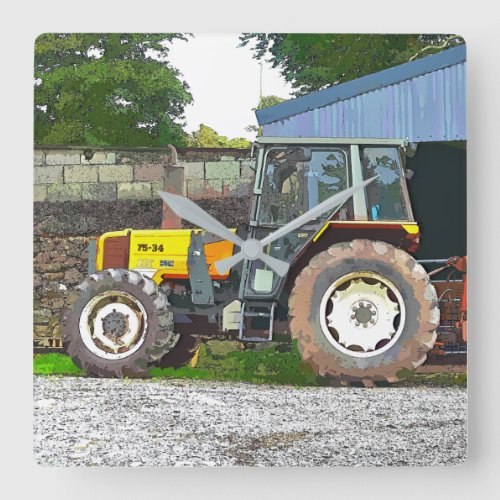 FARM LIFE SQUARE WALL CLOCK