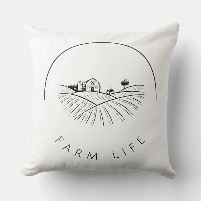 Farm Life Throw Pillow (Front)