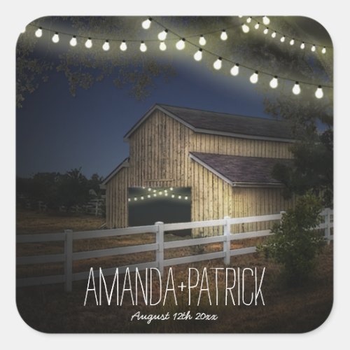 Farm Lights Rustic Barn Wedding Favors Seals