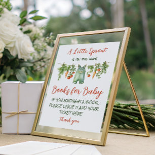 Farm Little Sprout Clothesline Baby Shower Books Poster