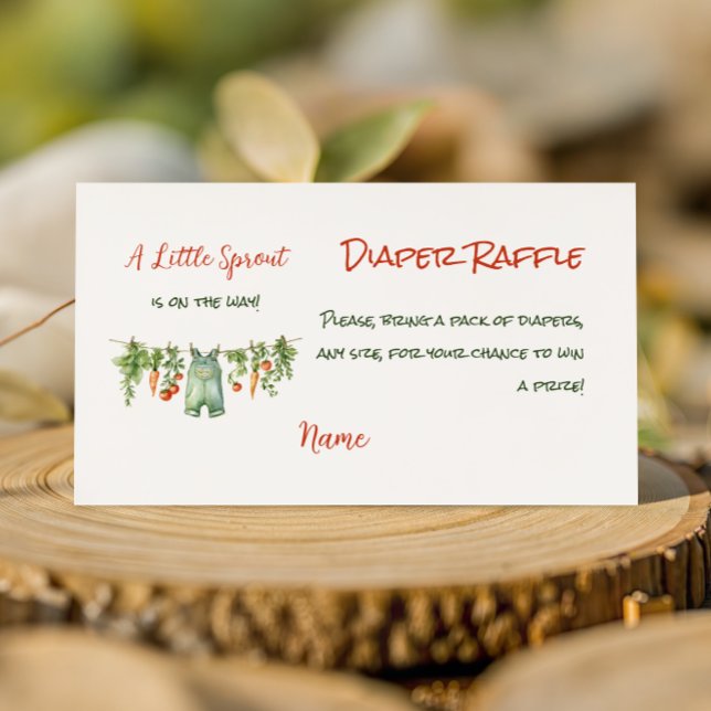 Farm Little Sprout Clothesline Baby Shower Diaper Enclosure Card (Creator Uploaded)