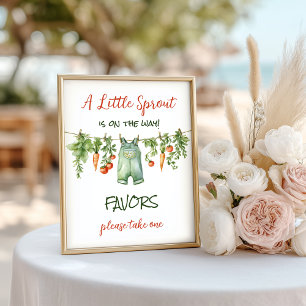 Farm Little Sprout Clothesline Baby Shower Favor Poster