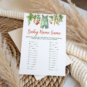 Farm Little Sprout Clothesline Baby Shower Name Note Card