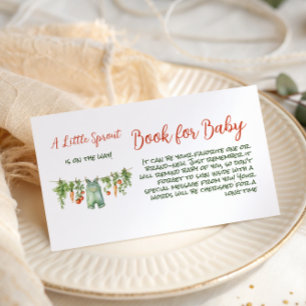 Farm Little Sprout Clothesline Book Baby Shower Enclosure Card