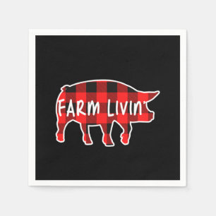 Farm Livin Pig Famer Pig Animals Animal Field Gift Napkins