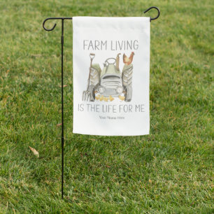Farm Living Is The Life For Me Watercolor Chickens Garden Flag