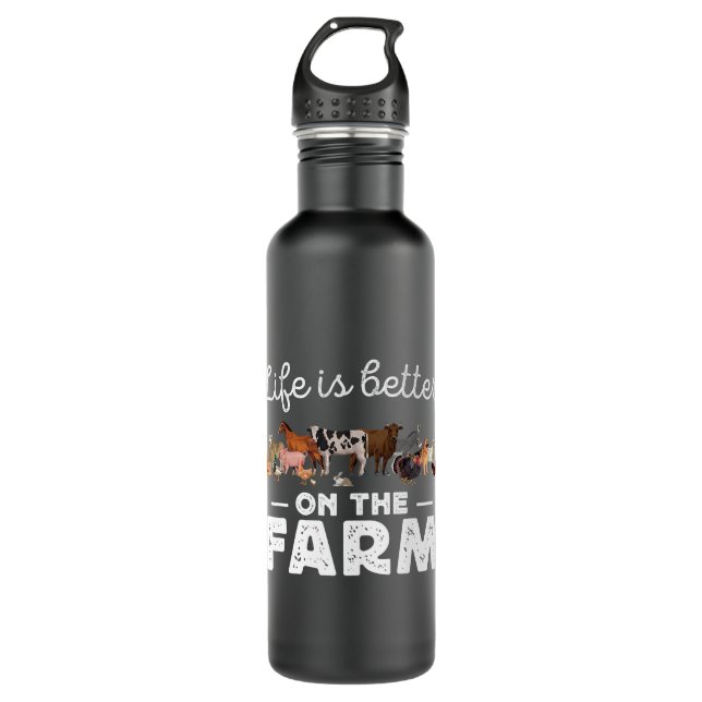 Farm Lover Animal Farming Agriculture Life Stainless Steel Water Bottle (Front)