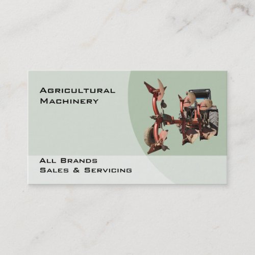 Farm machinery red plow business card