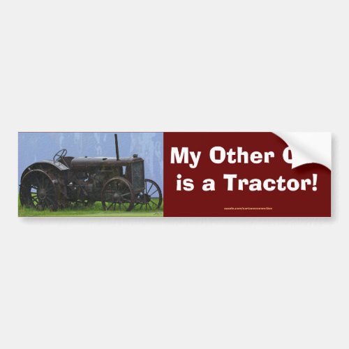 Farm Machinery Tractor Back_Hoe Farm Vehicle Bumper Sticker