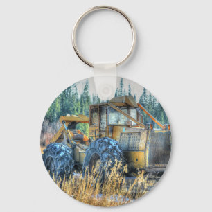 Farm Machinery, Tractor, Back-Hoe, Farm Vehicle Keychain