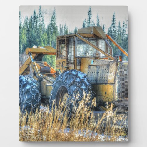 Farm Machinery Tractor Back_Hoe Farm Vehicle Plaque