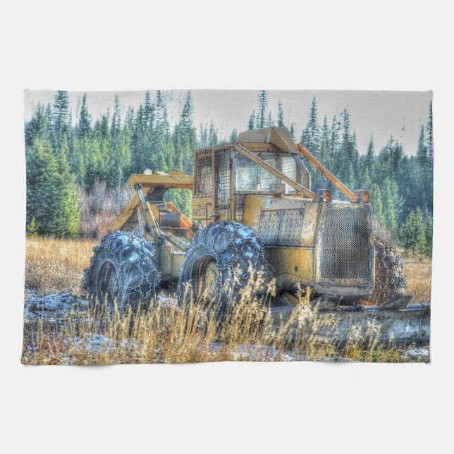 Farm Machinery, Tractor, Back-Hoe, Farm Vehicle Towel (Horizontal)