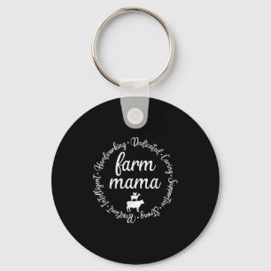 Farm Mama Hardworking Dedicated Goat Chicken G Cow Keychain