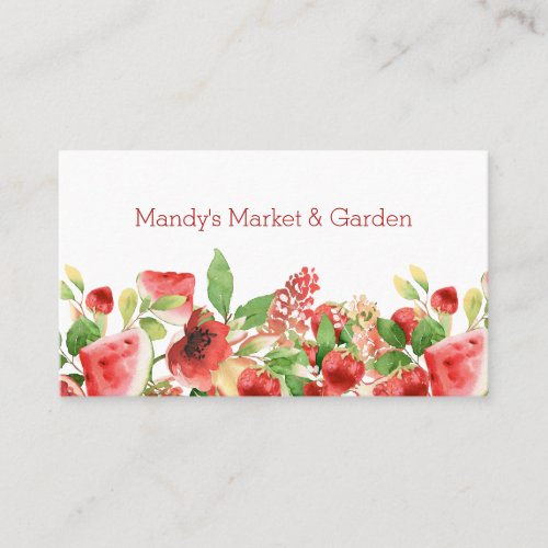 Farm Market Fruit Border Business Card