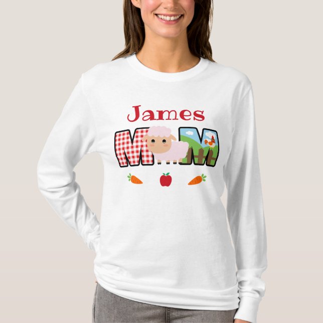 Farm Mom Birthday | Barnyard Birthday  T-Shirt (Front)
