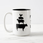 FARM MOM LIFE Farm Animal Silhouette   Two-Tone Coffee Mug