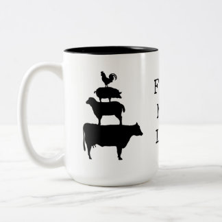 FARM MOM LIFE Farm Animal Silhouette Two-Tone Coffee Mug