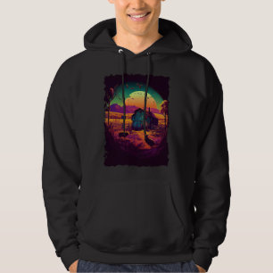 Farm mountain sunset retro 70s vintage hoodie