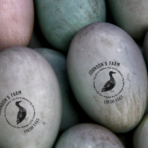 Farm Name, Duck   Fresh Eggs   Egg Stamp