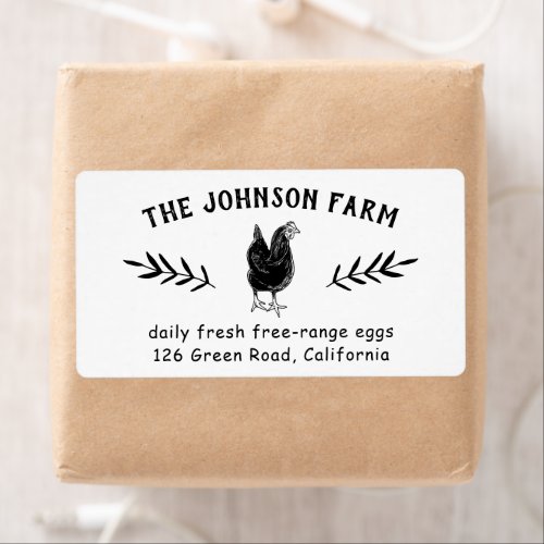 Farm Name Fresh Chicken Eggs Address Label