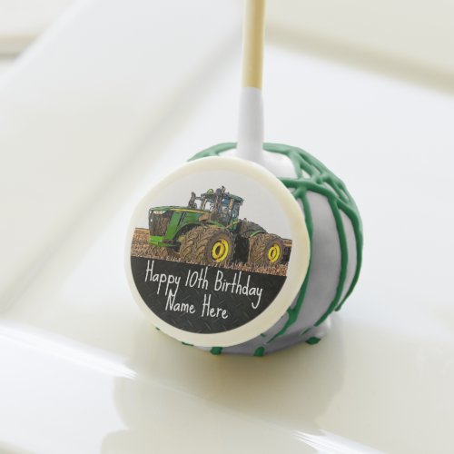 Farm Name Happy Birthday Tractor Equipment Cool Cake Pops