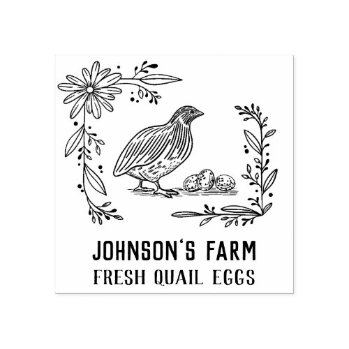 Farm Name  Wreath  Quail Eggs Carton Stamp