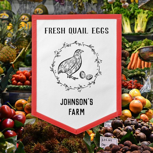 Farm Name  Wreath  Quail Eggs  Farm Market Sign Pennant