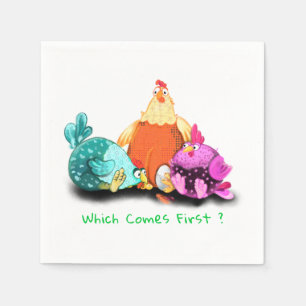 Farm Napkins Chickens Waiting Egg To Hatch