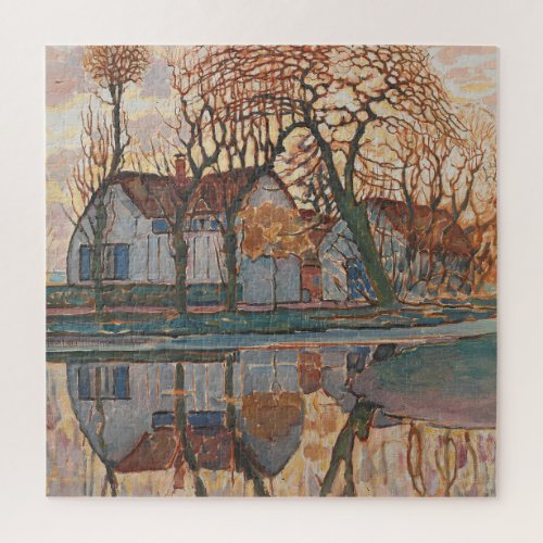 Farm near Duivendrecht Mondrian Dutch Landscape Jigsaw Puzzle