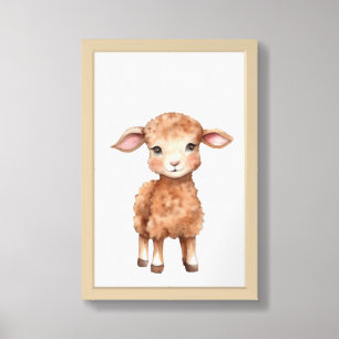 Farm Nursery Room Décor Lamb Framed Art