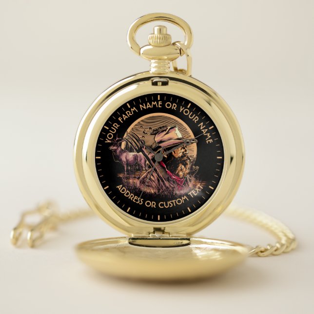 Farm Owner Agriculturer With A Deer Farmer Pocket Watch (Inside)