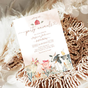 Farm Party Animals Kids Birthday Invitation