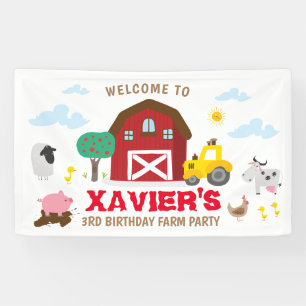 Farm party backdrop, farm birthday banner