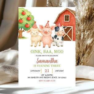 Farm Party Birthday Invitation