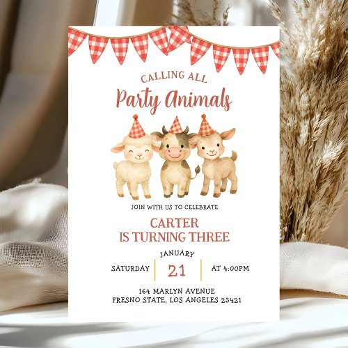 Farm Party Calling All Party Animals Birthday 