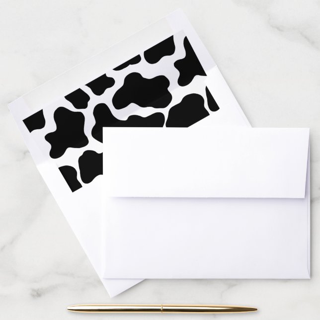 Farm Party Cow Print Black White Envelope Liner (Desk)