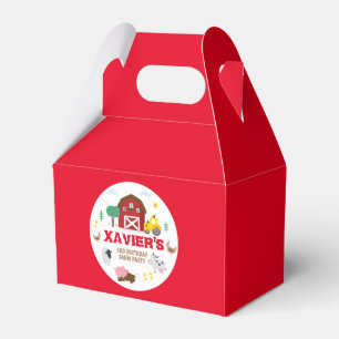 Farm party favor box, petting zoo boxes