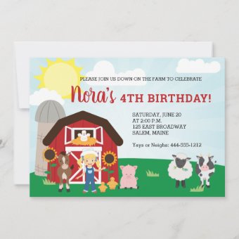 Farm Party Invitation | Zazzle