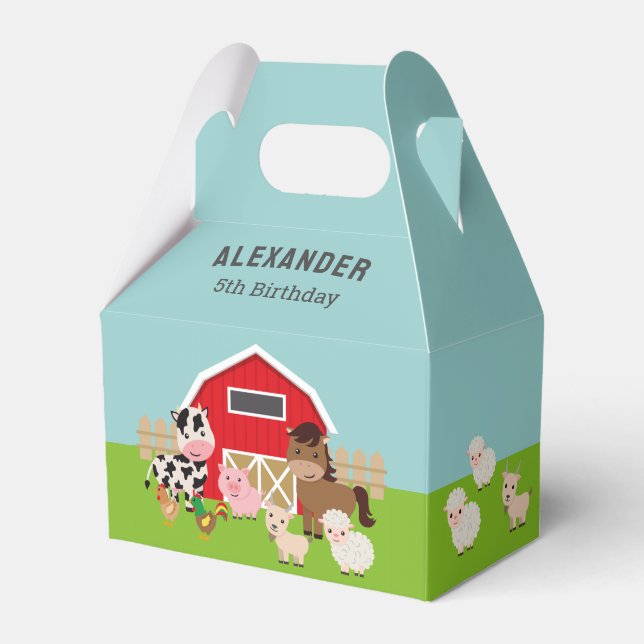 FARM PARTY INVITATION FAVOR BOXES (Front Side)