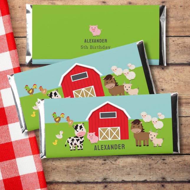 FARM PARTY INVITATION HERSHEY BAR FAVORS (Creator Uploaded)