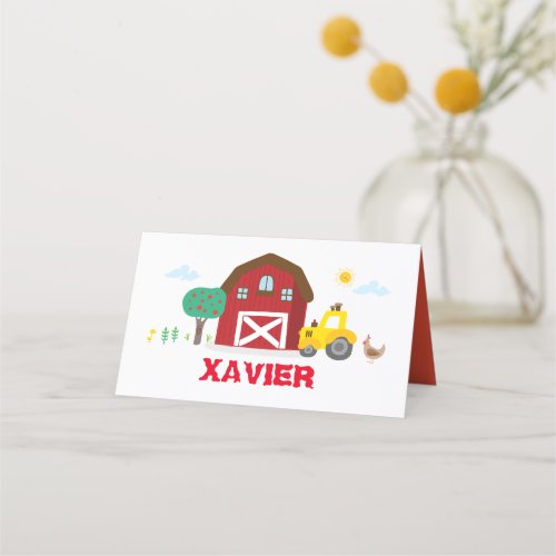 Farm party name card Barnyard party food label Place Card