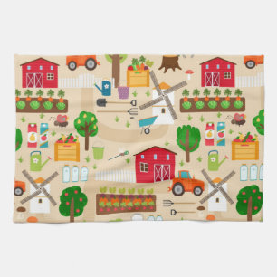 Farm Pattern Kitchen Towel