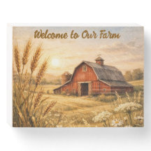 Farm Personalizable Wooden Box Sign