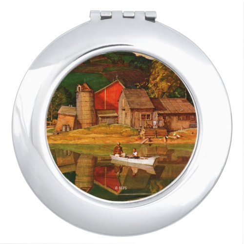 Farm Pond Landscape by Mead Schaeffer Mirror For Makeup