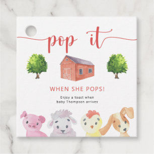 Farm - Pop it! When she pops! Favor Tags